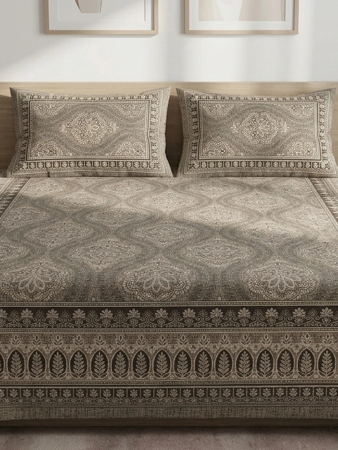 Croff Jaipuri Printed Cotton King Size Bedsheet 93X108