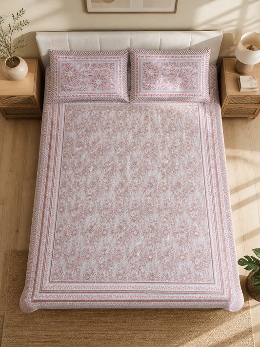 Croff Premium Cotton King Size Bedsheet Set