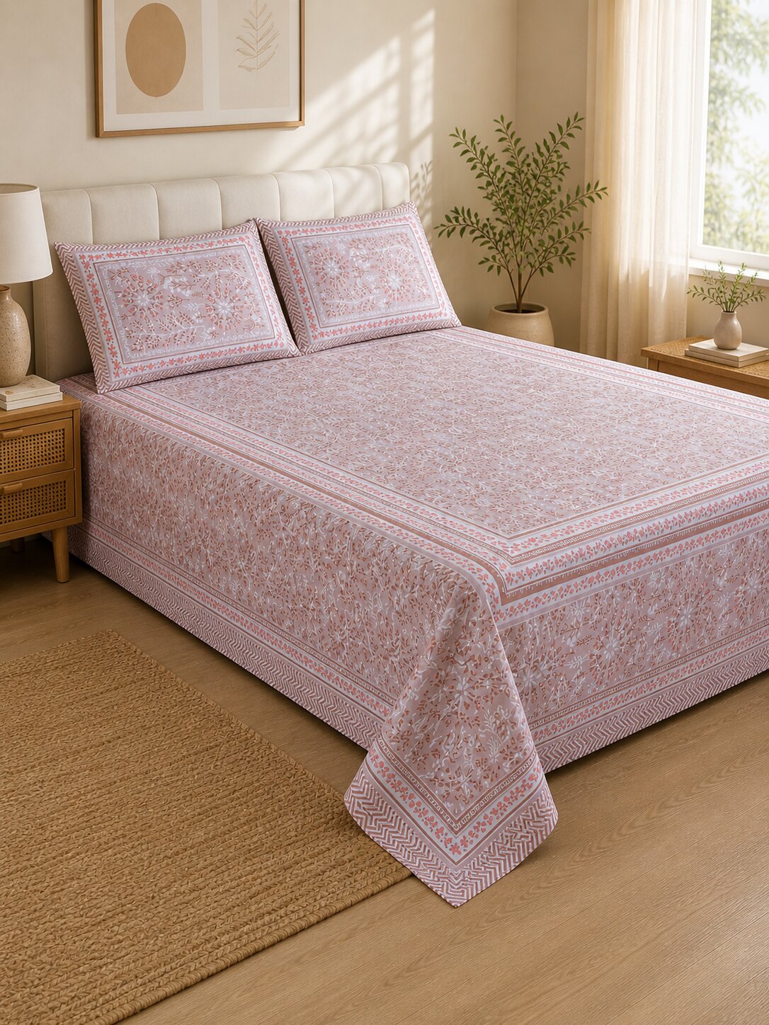 Croff Premium Cotton King Size Bedsheet Set
