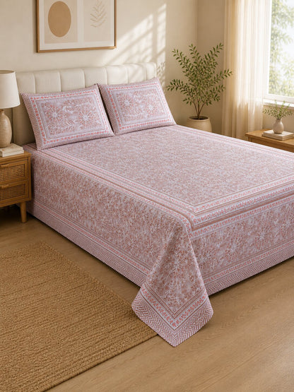 Croff Premium Cotton King Size Bedsheet Set