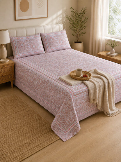 Croff Premium Cotton King Size Bedsheet Set