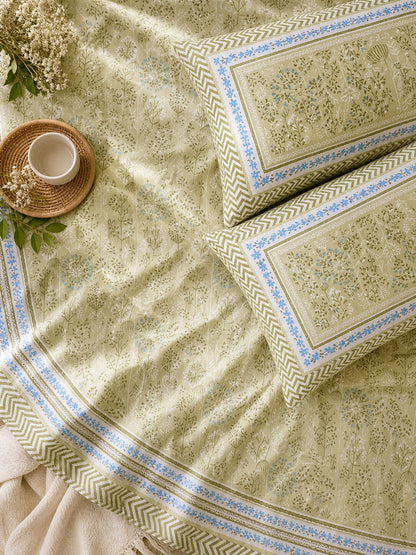 CROFF Premium Cotton Bedsheet King Size (90 x 108 inches) | 2 Pillow Covers Included