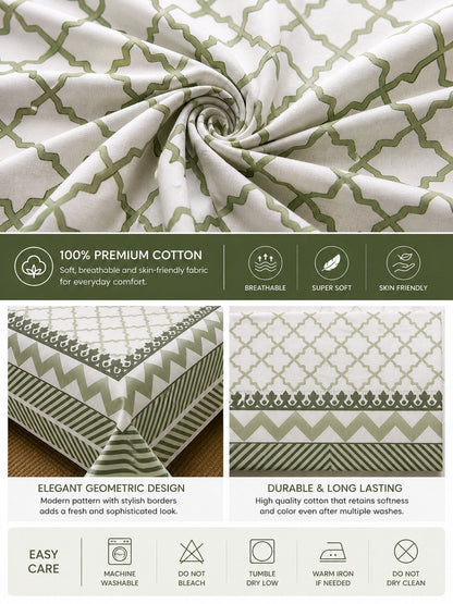 CROFF Premium Cotton Bedsheet King Size (90 x 108 inches) | 2 Pillow Covers Included