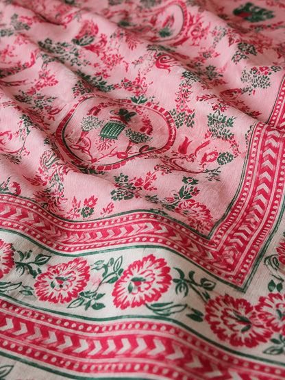 CROFF 100% Pure Cotton King Size Jaipuri Printed Bedsheet with 2 Pillow Covers | Soft & Breathable | 93 × 108 Inches