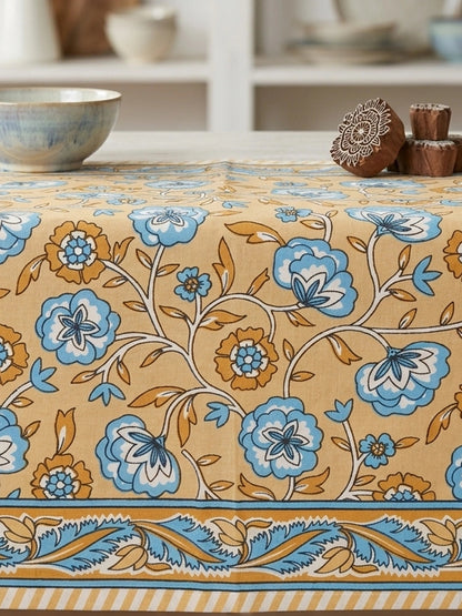 Croff Jaipuri Block Printed Cotton Floral King Size Bedsheet